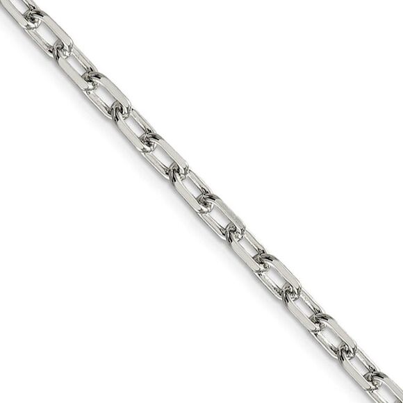 4.3mm Sterling Silver D/C Solid Elongated Cable Chain...